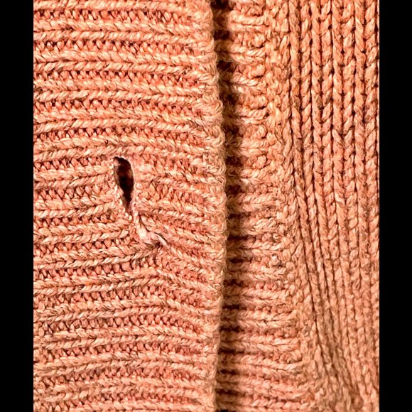 ▪️VTG▪️BENETTON▪️1980's Peach Marled Knit Cropped Cardigan Top - Picture 8 of 11